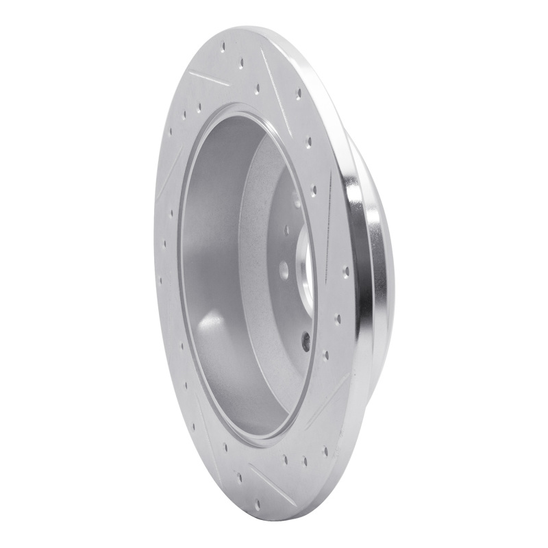 Kia Borrego Brake Rotor (1) - Rear Left - R1 Concepts - Drilled & Slotted - Silver - `09-`10